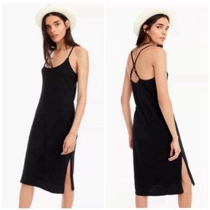 J CREW BLACK STRAPPY KNIT MIDI DRESS